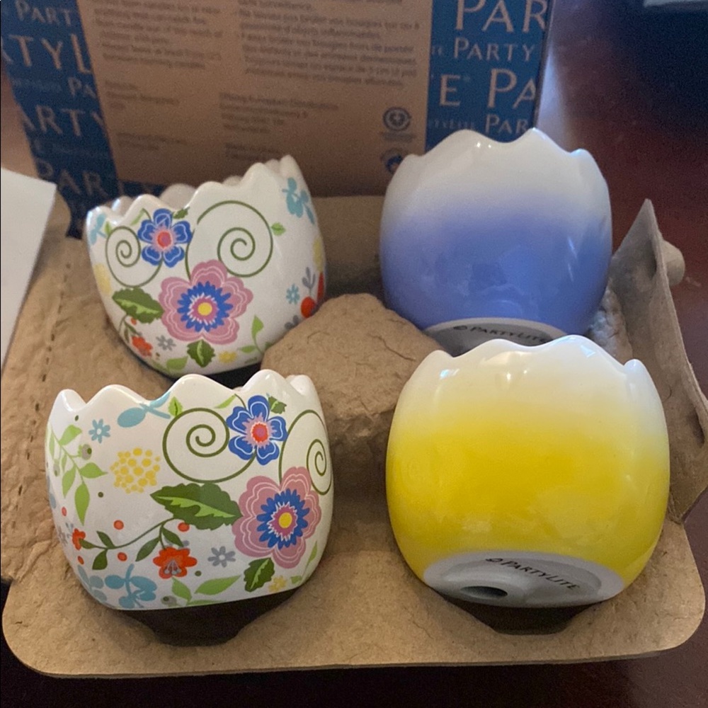 Colorful Floral and Ombre Eggshell Planters